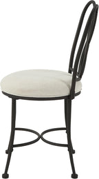 Bronze Decorative‑Back Iron Upholstered Vanity Stool