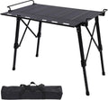 Aircity Folding Camping Table, Portable Aluminum Table, Adjustable Height | Lightweight Foldable Outdoor Table with Carry Bag for BBQ, Picnic, Beach, Travel, Camping Cooking and Outdoor Activities