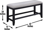 Steve Silver Furniture Yves Counter Bench Grey