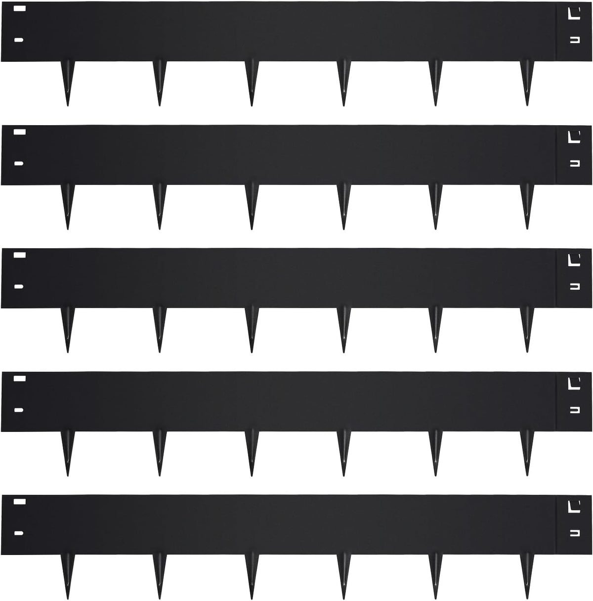 Garden 5PCS Steel Landscape Lawn Edging - 40" L x 7" H (16.7ft Total) Galvanized Steel Landscape Lawn Edging Dentoid Bendable Metal Strips - in Edging Border w/ 6 Clips - Yard Pathway Divider