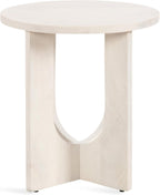 Kate and Laurel Sureda Modern Wooden Oval Side Table; 20 x 16 x 22; Bleached Wood; Transitional Wood End Table for Use as Bedroom Nightstand or Living Room Plant Stand Table