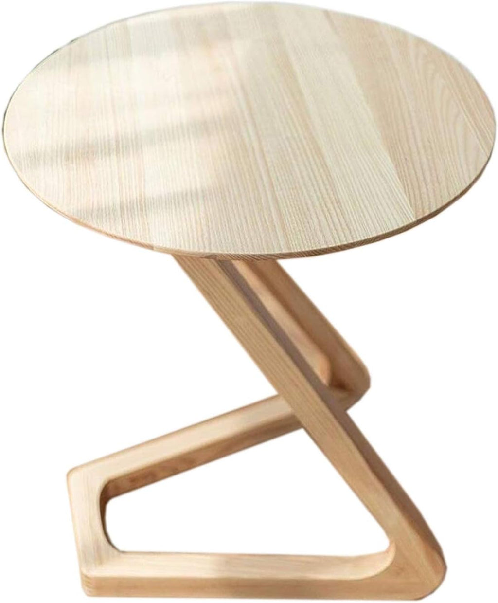 Telephone Table, Solid Wood Round Side Table/Telephone Rack,Save Space,Art Side Table,Bending Legs,2 Colors (Color:Wood,Size:23.6223.6225.59in)