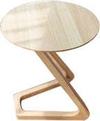 Telephone Table, Solid Wood Round Side Table/Telephone Rack,Save Space,Art Side Table,Bending Legs,2 Colors (Color:Wood,Size:23.6223.6225.59in)