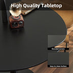 Round Dining Table, 24" Circle Tulip Table with Thickened Tabletop & Metal Pedestal, Mid Century Modern Bistro Table for Kitchen, Small Places, Living Room, Cafe (Black)