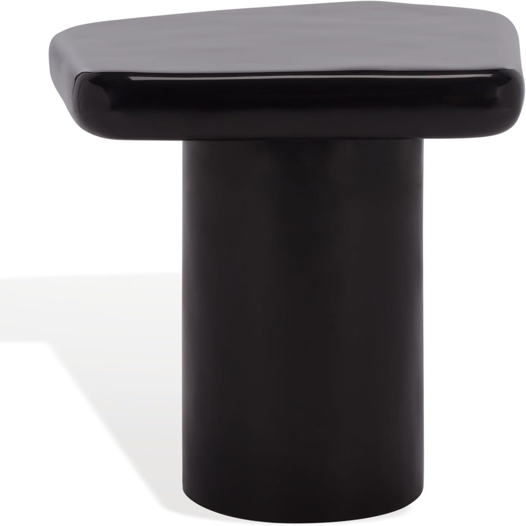 SAFAVIEH Couture Collection - Rhianna Black Concrete Accent Table, Sculptural Side Table, Modern Design (SFV2608B)
