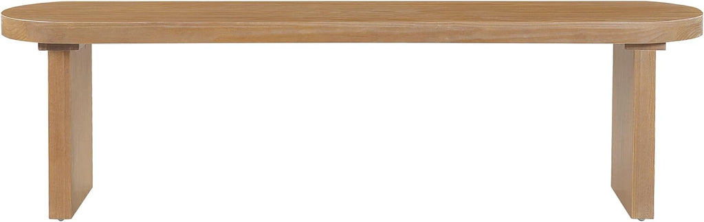 Merax 62.8" Solid Pine Dining Bench with Thick Block Legs – Rustic Modern Wood Seating for 3 Adults, Heavy Duty 350lbs Capacity, Natural Finish for Farmhouse Dining Room & Kitchen