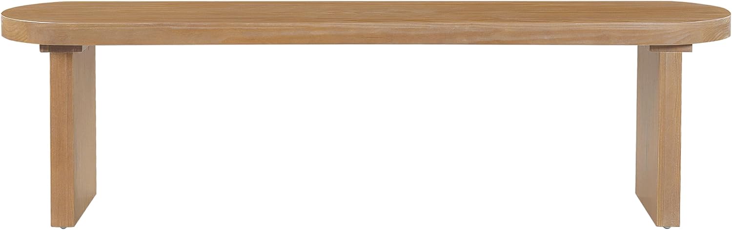 Merax 62.8" Solid Pine Dining Bench with Thick Block Legs – Rustic Modern Wood Seating for 3 Adults, Heavy Duty 350lbs Capacity, Natural Finish for Farmhouse Dining Room & Kitchen
