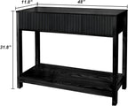 Fluted Console Table, Long Console Tables for Entryway 48" Vanity Desk, Black Boho Entry Table Narrow Modern Hallway Table Modern Sofa Table for Living Room