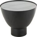 Deco 79 Metal Geometric Side End Accent Table End Table with Glass Tabletop and Elevated Base, Side Table 22" x 22" x 19", Black