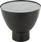 Deco 79 Metal Geometric Side End Accent Table End Table with Glass Tabletop and Elevated Base, Side Table 22" x 22" x 19", Black