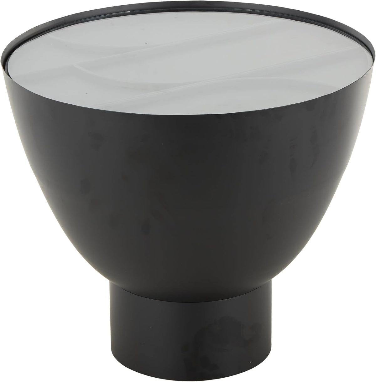 Deco 79 Metal Geometric Side End Accent Table End Table with Glass Tabletop and Elevated Base, Side Table 22" x 22" x 19", Black