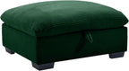 Corduroy Fabric Ottomans Footrest to Combine with 2 Seater Sofa, 3 Seater Sofa and 4 Seater Sofa, Green Corduroy