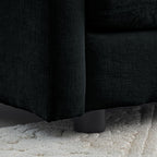 Chenille Ottoman Footrest for 2, 3, and 4 Seater Sofas, Black