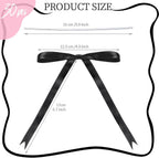 YGDZ Black Bows 5x7 Inch, Twist Tie Satin Black Bow for Cake, Gift Wrapping, 30PCS Ribbon Bows for Balloons, Party Decor, Treat Bags, Craft, Wedding, Baby Shower, Valentines Day Decoration