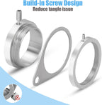2" Large Flag Pole Rings, 2 Pcs Aluminum Alloy Spinning Flag Pole Ring Clips Swivels, 360° Rotating Anti Wrap Flagpole Ring Hardware with Stainless Steel Carabiners for 1.6-2" Diameter