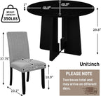 5-Piece Round Dining Table Set, 43-Inch Modern Dining Table and 4 Upholstered Chairs for Dining Room, Kitchen Room, Living Room (Grey Chairs and Black Table)
