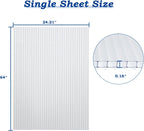 BPS 6Pcs 24'' (W) x 64'' (L) x 0.16'' Polycarbonate Panels, Waterproof UV Protected Reinforced Sheets, Outdoor Greenhouse and Gazebo Covering, Twin-Wall Clear Sheets
