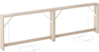 TIQLAB 5.9 Inch Narrow Console Table with Power Outlet,Sofa Table Set of 2，Total Length 94'' Sofa Table Behind Couch，for Entryway&Living Room, Light Walnut