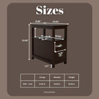 Narrow End Table with Two Drawers & Open Shelf - Brown Nightstand/Side Table for Living Room, Bedroom