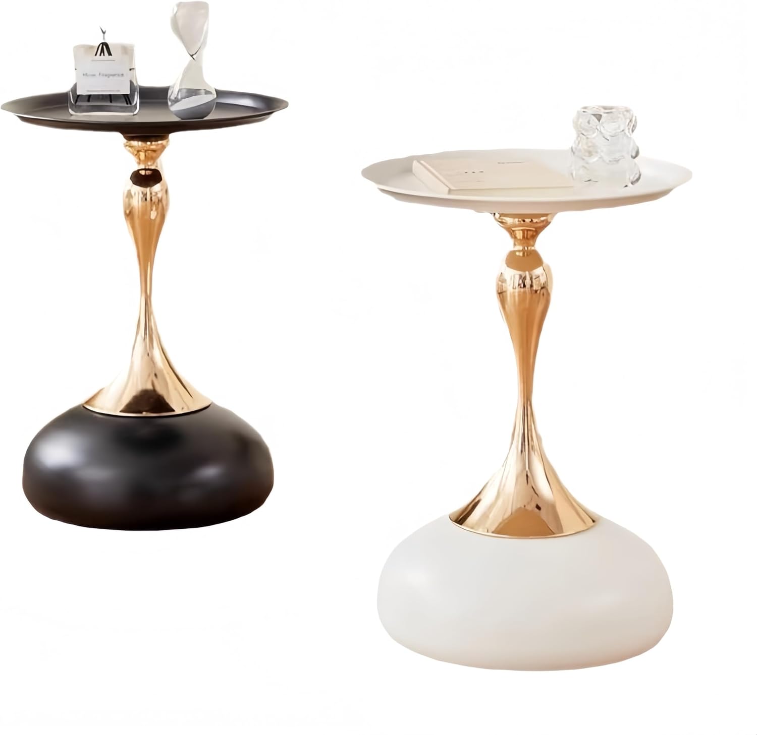 Coffee Table Living Room Metal Moving knickknacks Bedroom nightstand Sofa Side Several Balconies Round Table Italian-Style Telephone Table (Black)
