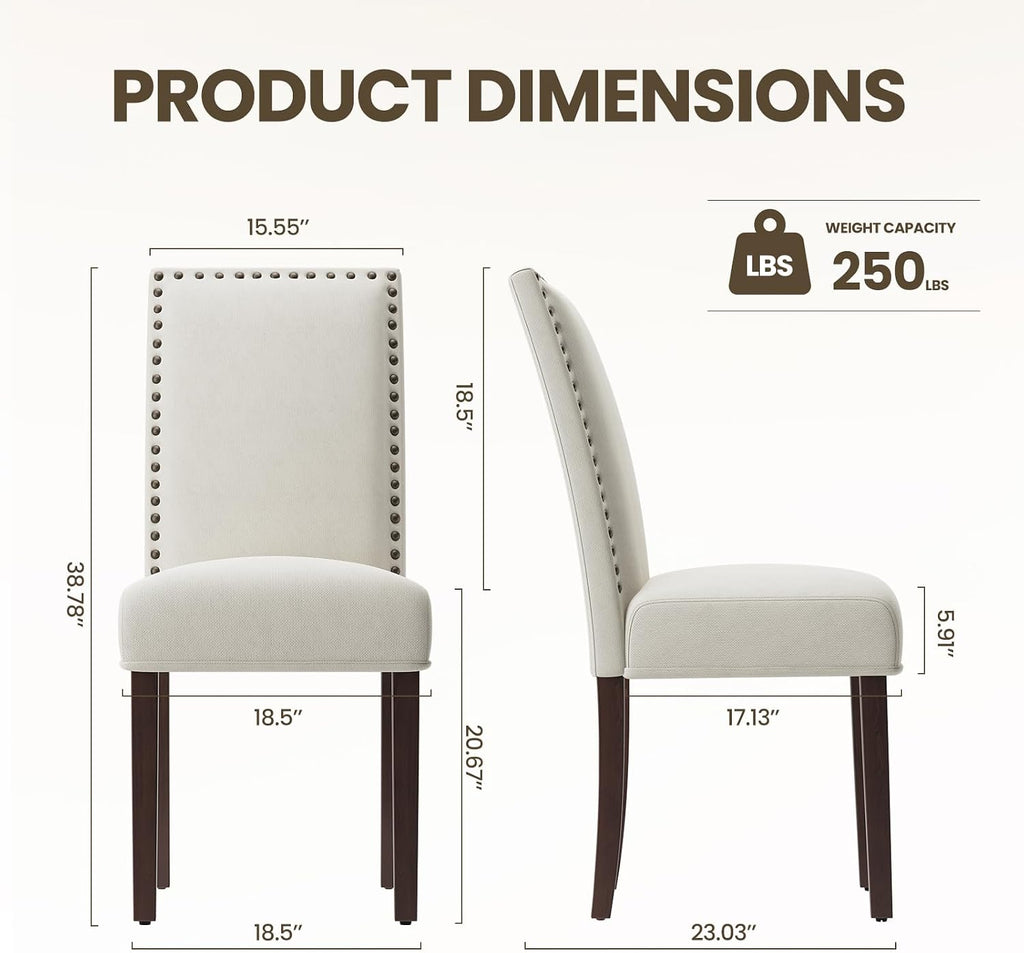 MALOL Velvet Dining Chairs Set of 2, Upholstered Kitchen Chairs with Thick Cushion & Solid Wood Legs, Adjustable Foot Pads, Elegant Chairs for Dining Room/Kitchen/Living Room