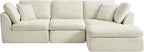 CHITA 108" Cloud Sectional Couches for Living Room, L-Shape Sofa with Ottoman, 3 Seater Modular Sectional Sofa, Cream