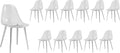 Baysitone Clear Dining Chairs Set of 12, Modern Kitchen Chairs with Transparent Seat, Acrylic Accent Side Chairs with Metal Legs for Dining Room, Kitchen, Living Room with Silver