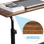 End Table,Mobile Side Table, Mobile Laptop Desk Cart, Adjustable Over Bed Table with Wheels for Sofa, Couch Deak for Sofa Laptop Coffee Snack, for Living room Bedroom, 23.62 x 15.74 x 27.16-37.79 in