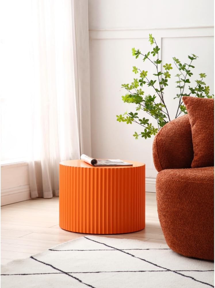 Nesting Table Set of 2, MDF Coffee Table Set for Living Room/Leisure Area (Orange + MDF)