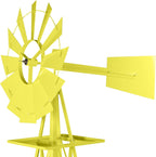 Garden Windmill for Yard Decor, 8 ft Tall Metal Windmill with Spinning Blades, Weather-Resistant Outdoor Windmill for Lawn, Farmhouse, Rustic & Farm Decor,Yellow