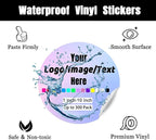 Custom Stickers for Weddings, Birthdays & Businesses - Personalized Labels with Your Logo - Waterproof, Fade and Heat Resistant - Pack of 100-1000 (Wreath V, 2.5 Inch)