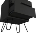 2 Nightstand, Hairpin Legs, Two Drawers, Black,for Small Spaces