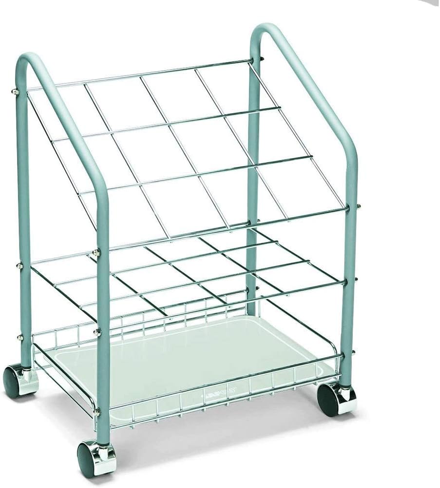 Safco 12 Compartment Tubular Steel Wire Mobile Roll File |100lbs Total Load Capacity | Easy Visibility & Access | Storage Home, Office & Classroom