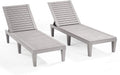 Nestl Lounge Chair Outdoor, Tanning Chair, Chaise Lounge Outdoor Set of 2 | 5 Adjustable Positions, Waterproof & Weatherproof Resin, Reclining & Lightweight, For Poolside, Beach, and Lawn, Grey