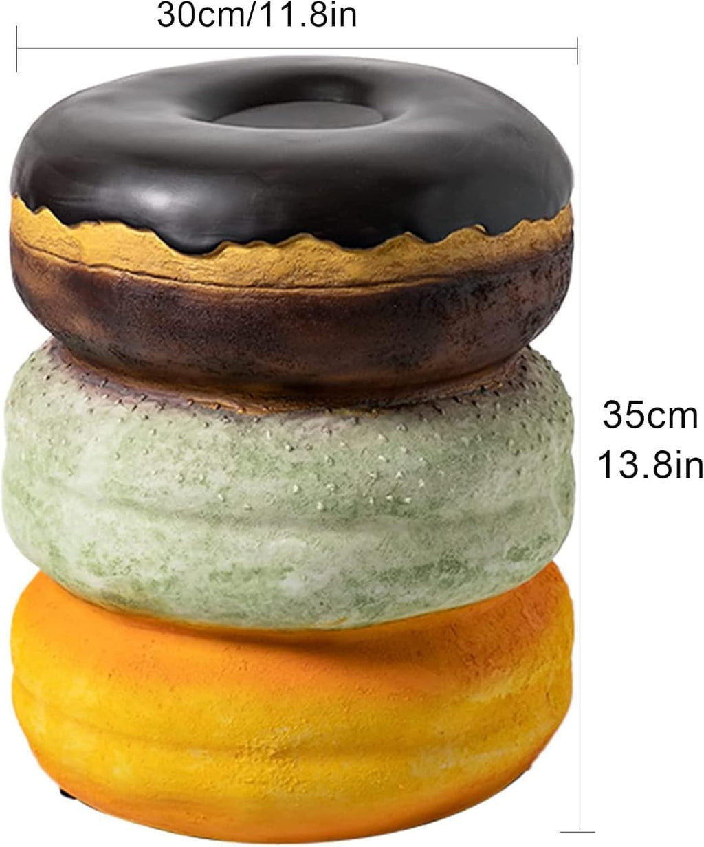 Food Shoe Changing Stool, Simulated Food Stool Comfortable Retro for Home (Coffee Donut)