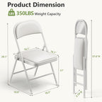 Folding Dining Table Set for 6, 6FT Foldable Plastic Table with Carrying Handle & 6 PU Leather Padded Folding Chairs, Portable Table and Chairs Set for Indoor Outdoor, Party, Wedding, Picnic, Camping