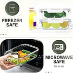 30 Pieces Glass Food Storage Containers Set, Glass Meal Prep Containers Set with Snap Locking Lids, Airtight Glass lunch Containers, Microwave, Oven, Freezer & Dishwasher,White