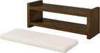 Modern Compact Bed End Bench, Accent Bench with Lower Shelf Shoe Rack, for Living Room Entryway