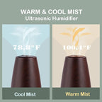 Cool Mist Humidifier，Elecameier Air humidifier for Home/Bedroom with Remote Control 2.3L Smart Air Humidifier for Desk/Office/Bedroom 25dB Whisper Quiet with Auto Shut off dark wood