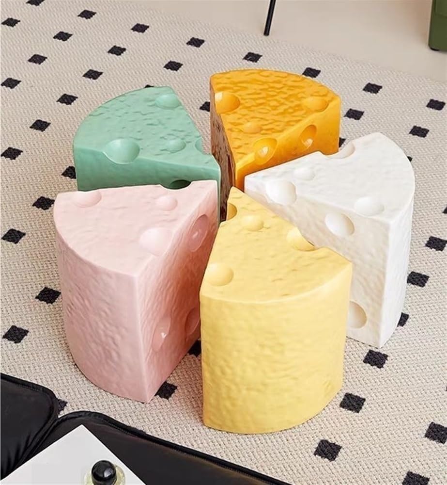 Coffee Table Cheese-Shaped Triangle Resin Side Table Multifunctional Sofa Stool Nightstand for Small Living Room Long-Lasting(Purple,L)