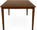 Modern 59 Inch Rectangular Dining Table, Dirty Oak Finish Solid Rubberwood