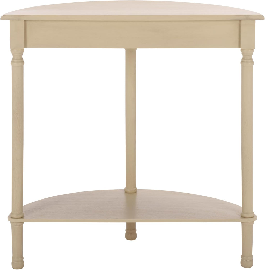 SAFAVIEH Furniture - Tinsley Half-Round Console Table - Sand - Solid Wood - Farmhouse Demilune Design - Ideal for Entryway, Hallway, Living Room, 28" W x 11.75" D x 28" H (CNS5723E)