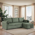 Ball & Cast 86" Sectional Sleeper Sofa Bed Pull Out Couches for Living Room | L Shaped Convertible Pull Out Sofa Bed with Reversible Storage Chaise and Side Pocket, 3-Seat Sofa for Small Space Apartment