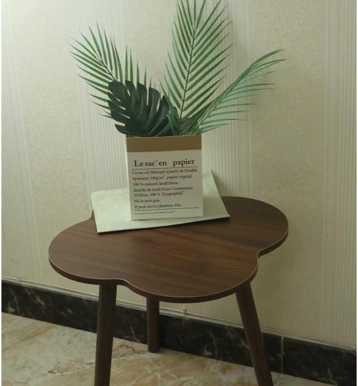 BARENNSU Round End Table Small Side Tables Sofa Table for Small Spaces, Living Room, Bedroom, Stable Frame, Easy Assembly, Rustic Brown