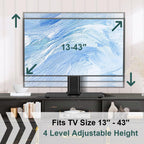 BFTOU Universal TV Stand for 13"–43" TVs Swivel 4 Level Height Adjustable Table Top TV Mount Stand Holds up to 77lbs