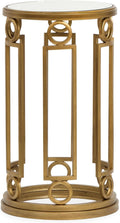 Magnussen Home Lorena Burnished Brass Round Accent Table