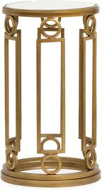 Magnussen Home Lorena Burnished Brass Round Accent Table