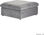 JACH Modern Storage Ottoman Module for Living Room, Cushion Covers Removable, Minimalist Comfy Breathable Footstool Footrest for Living Room Apartment (Grey)