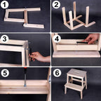 Footstool, 2-Step Stool Solid Wood Change The Shoe Bench Footstool, 9 Colors, 36x24x55CM,Purple