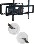 ECHOGEAR Full Motion TV Mount & in Wall TV Cable Hider Bundle - Mount TVs Up to 90" & Conceal The Wires Behind The Wall